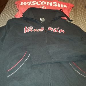 Wisconsin zip up, t shirt